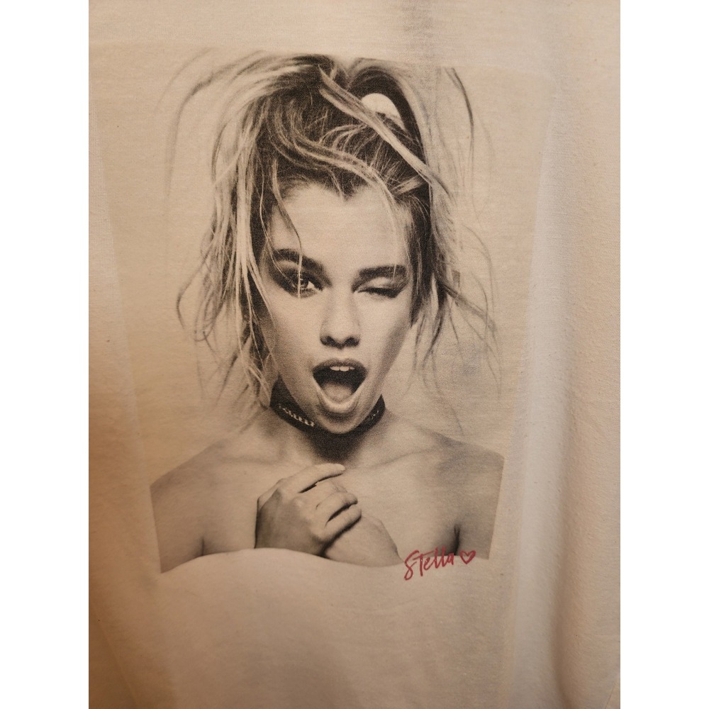 Victorias Secret Stella Maxwell Graphic Tee White Short Sleeve Crewneck Large